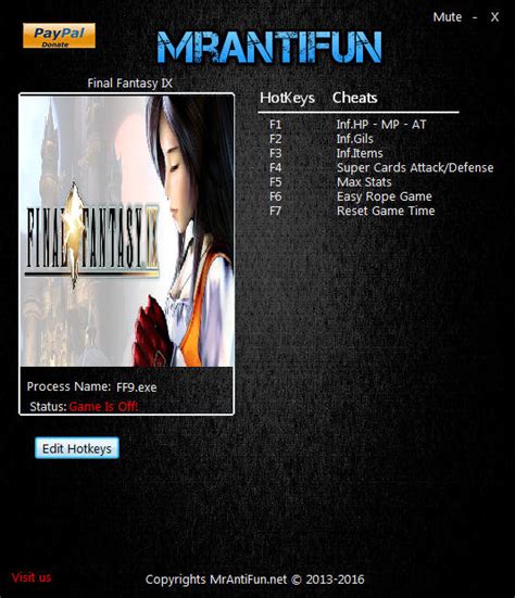 ff9 trainer|Final Fantasy IX Cheats & Trainers for PC .